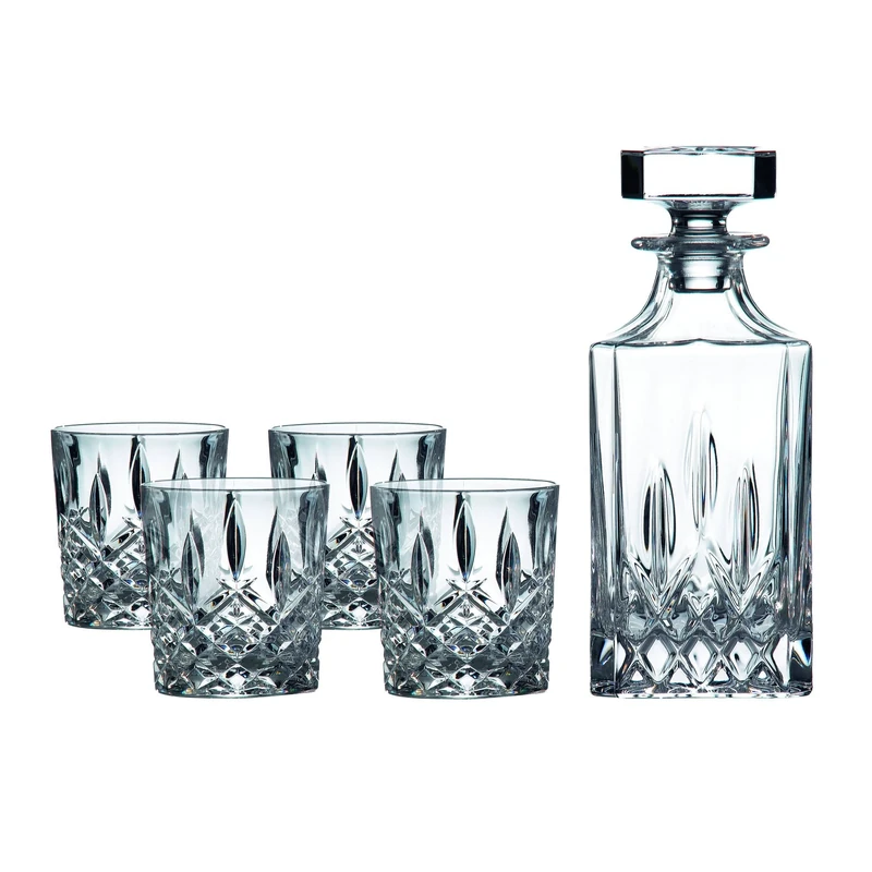 Royal Doulton Bar Set CIDESN14244 Seasons Square Decanter & 4 Tumblers, Set of 5, Crystalline