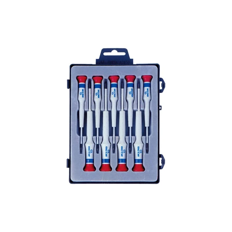 KING TONY 32309PR Precision Screwdriver Set, Contains T4 x 40, T5 x 40, T6 x 40, T7 x 40, T8 x 40, T9 x 50, T10 x 50, T15 x 50, T20 x 50, 9 Pieces