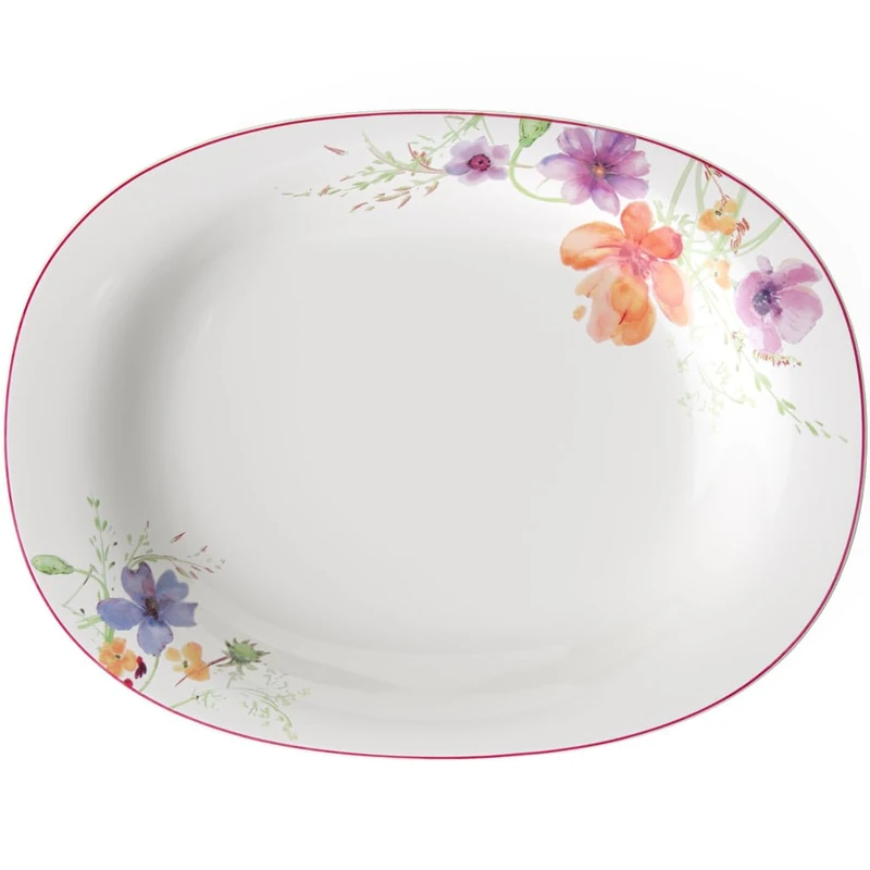 Villeroy & Boch Mariefleur Basic Serving Platter, 34 cm, Premium Porcelain, White/Multicoloured