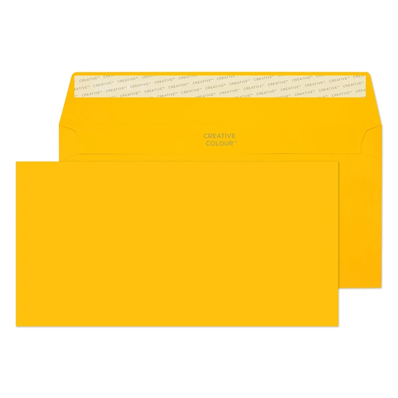 Blake Creative Colour DL+ 114 x 229 mm 120 gsm Peel & Seal Wallet Envelopes (204) Egg Yellow - Pack of 500