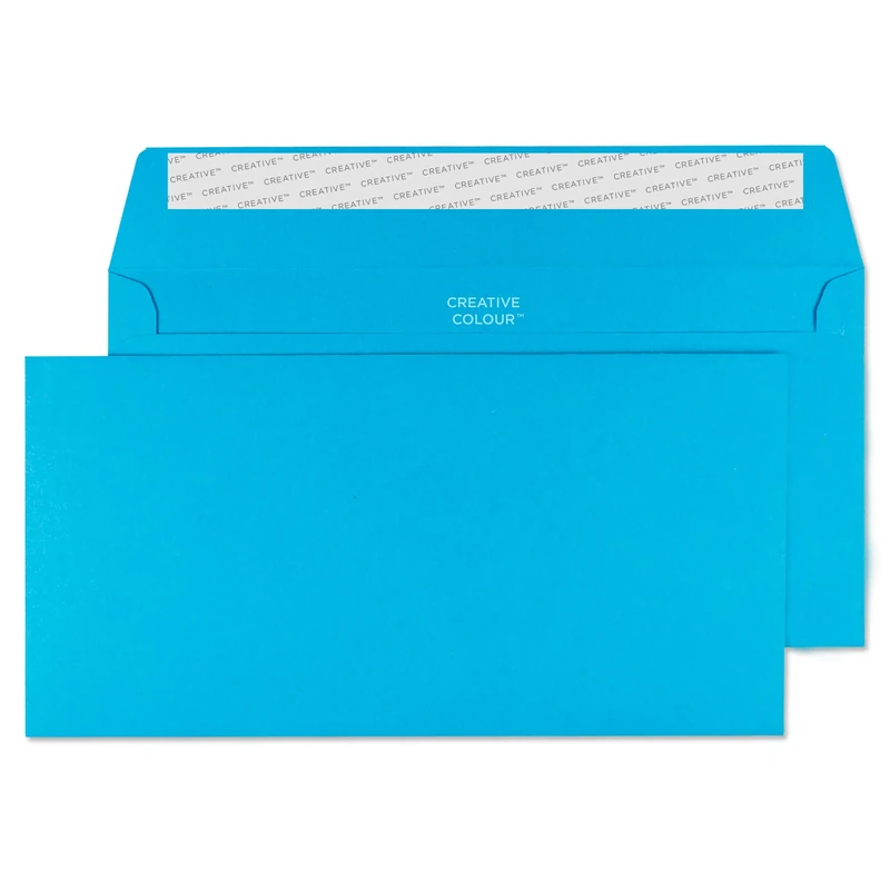 Blake Creative Colour DL+ 114 x 229 mm 120 gsm Peel & Seal Wallet Envelopes (210) Caribbean Blue - Pack of 500