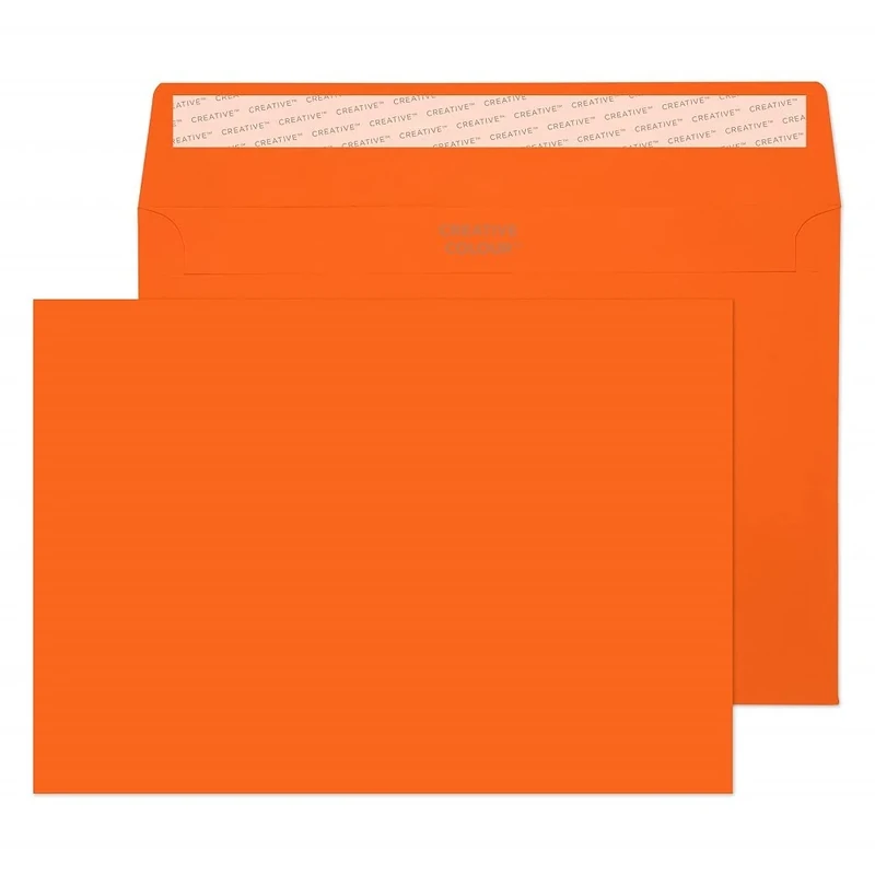 Blake Creative Colour C5 162 x 229 mm 120 gsm Peel & Seal Wallet Envelopes (305) Pumpkin Orange - Pack of 500