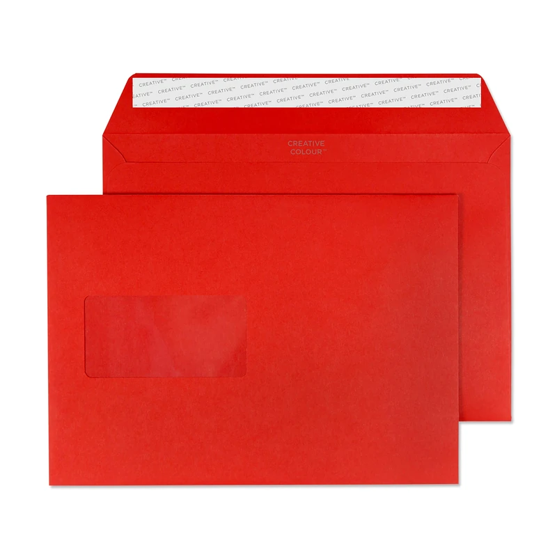 Blake Creative Colour C5 162 x 229 mm 120 gsm Peel & Seal Wallet Envelopes (306W) Pillar Box Red - Pack of 500