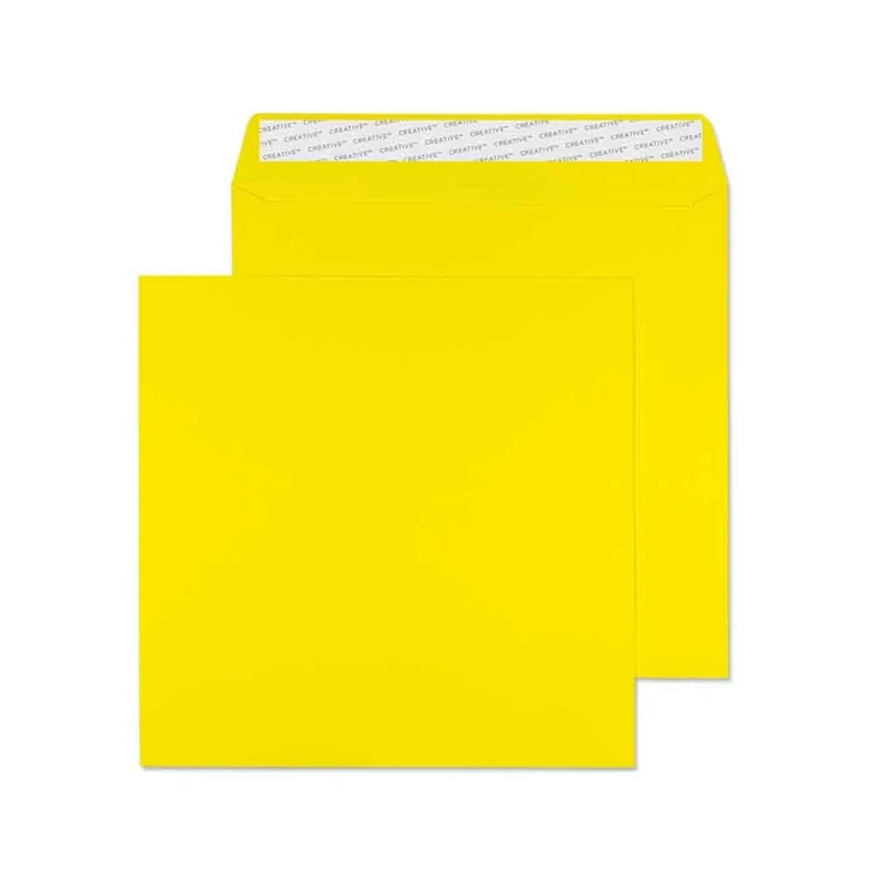 Blake Creative Colour 160 x 160 mm 120 gsm Square Peel & Seal Envelopes (603) Banana Yellow - Pack of 500