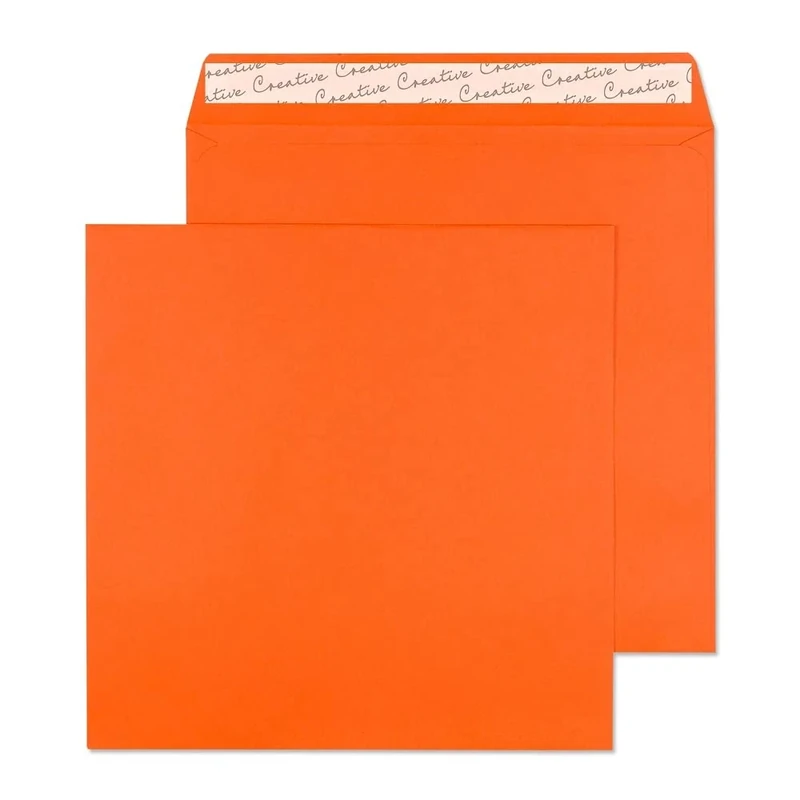 Blake Creative Colour 160 × 160 mm 120 gsm Square Peel and Seal Envelopes (605) Pumpkin Orange - Pack of 500