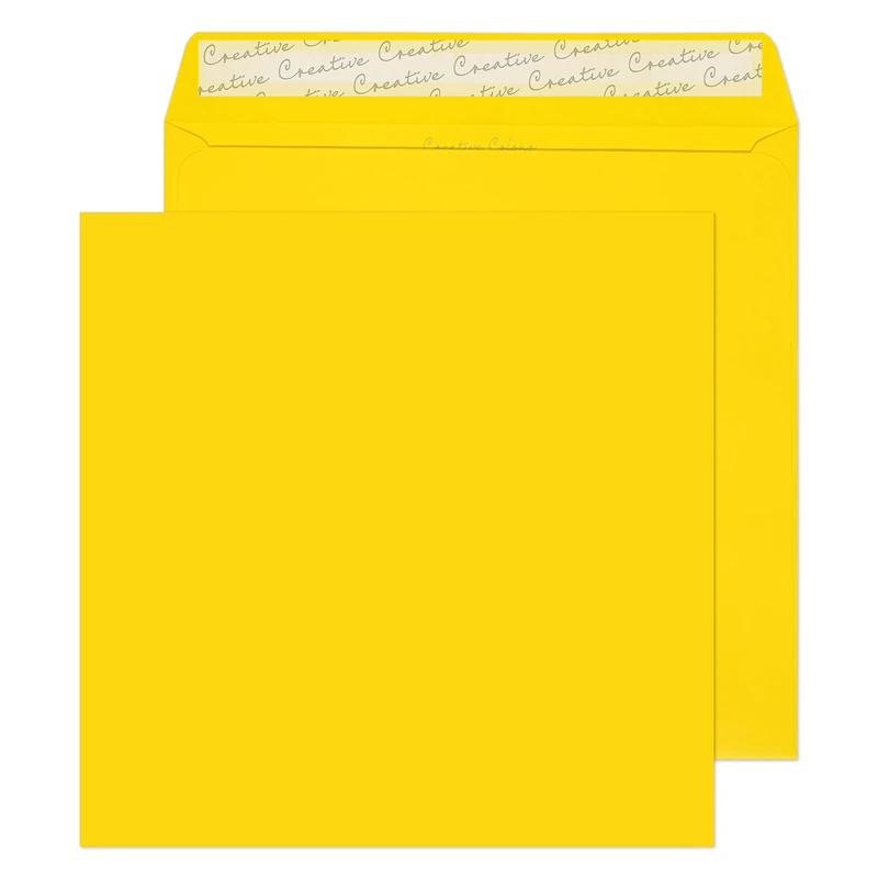 Blake Envelopes Creative Colour 503 Quadratische Briefumschläge Haftklebung Bananen Gelb 220 x 220 mm - 120g/m² | 250 Stück