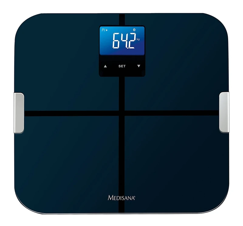 Medisana BS 440 connect Body analysis scale, Digital Bathroom Scales with Body Fat, Muscle and Bone Mass Analysis, BMI and BMR Calculator, Automatic Recognition for 8 Users, Bluetooth to VitaDock App