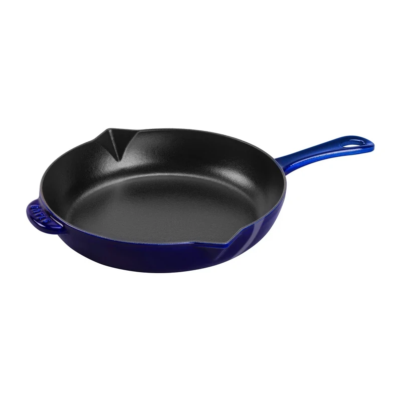 STAUB Cast Iron 10-inch Fry Pan - Dark Blue, Made in France
