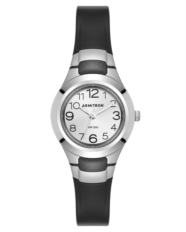 Armitron Sport 086702536085 - Black Case, Silver Dial, 100M Resistant