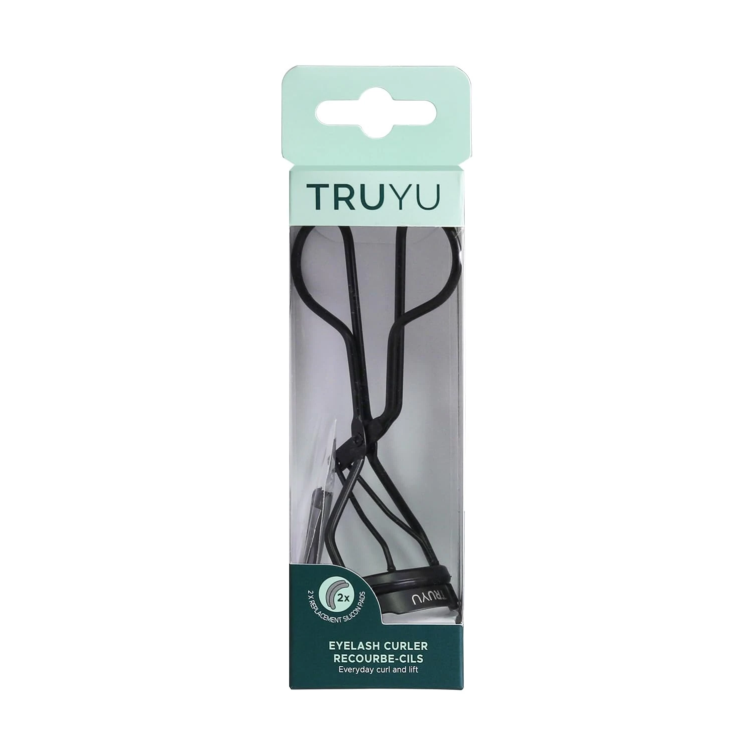 Truyu Eyelash Curler (Black) - Includes 2 Silicone Replacement Pads. Eyelash Curler With No Pinching Just Curled, Longer Looking Eyelashes., 1 Count (Pack of 1)