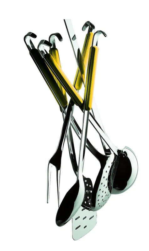 MEPRA Stainless Steel Fantasia Kitchen Set with Hook, Set of 6, Sunflower - Image 1