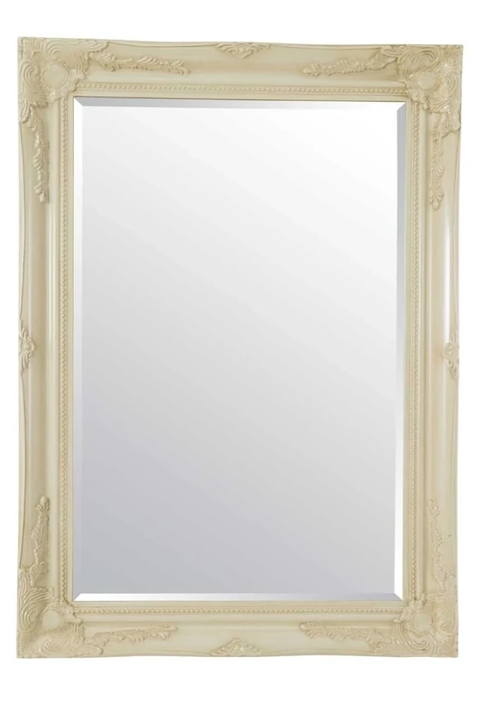 Antique Design Classic Ornate Ivory Mirror 3ft8 x 2ft8