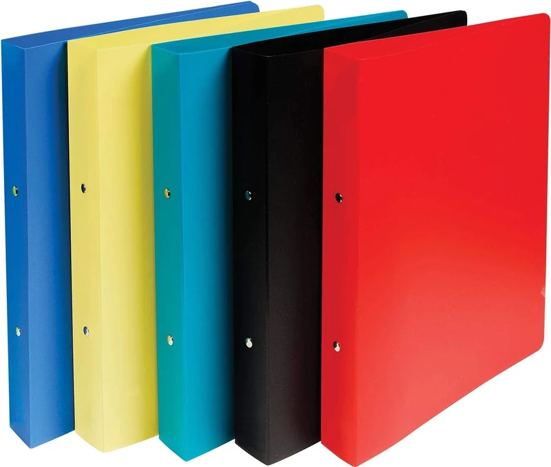 Exacompta - Ref 54280E - Opaque PP Semi-Rigid Cover Ring Binder - Suitable for Storing A4+ Documents, Polypropyelene, 2 Rings, 40mm Spine - Assorted Colours (Pack of 20)