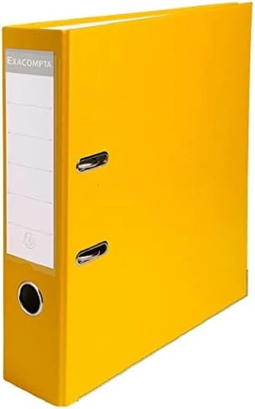 Exacompta - Ref. 918404B - Box of 20 A4 lever arch files - Spine 80 mm - Mechanical 80 mm - External dimensions: 32 x 29 x 8 cm - Format to file A4 - Colour: Yellow