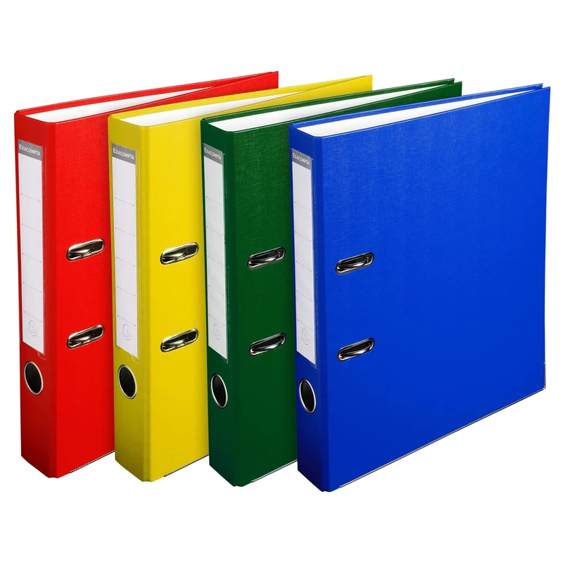 Exacompta - Ref 915400B- PP Lever Arch File - 320 x 290mm in Size, Suitable for Storing A4 Documents, 50mm Spine, Reinforced Finger Pull - Assorted Colours (Pack of 20)