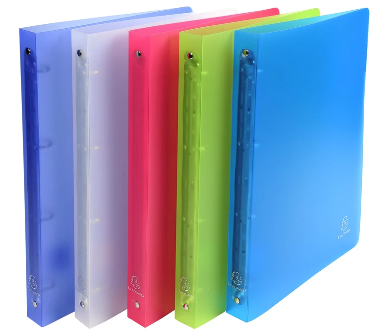 Exacompta 20 semi-rigid ring binders PP Chromaline A4 4 rings assorted