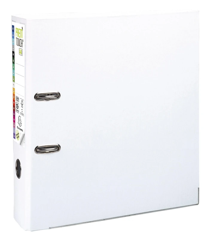 Exacompta - Ref 53348E - Box of 10 A4 Maxi Prem'Touch Lever Arch Files - Spine 80mm - Mechanical 80mm - External Dimensions: 32 x 30 x 8 cm - A4 Maxi File Format - Colour: White