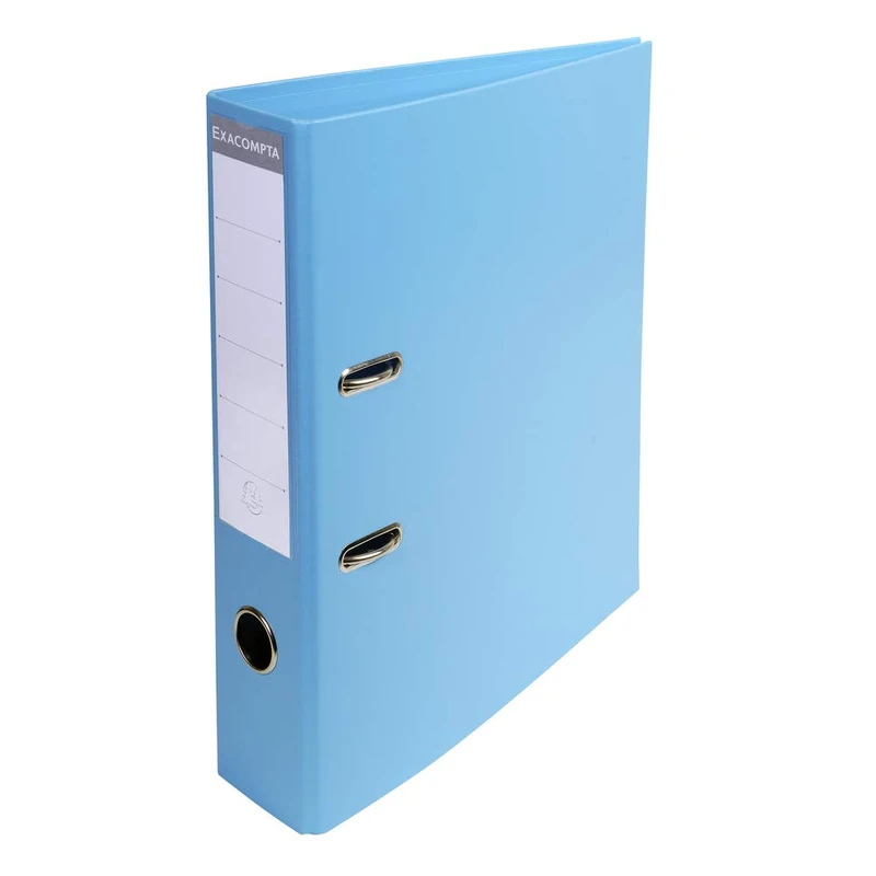 Exacompta - Ref. 53702E - Box of 10 Prem'Touch A4 lever arch files - Spine 70 mm - Mechanical 75 mm - External dimensions: 32 x 29 x 7 cm - Format to file A4 - Colour: Light blue
