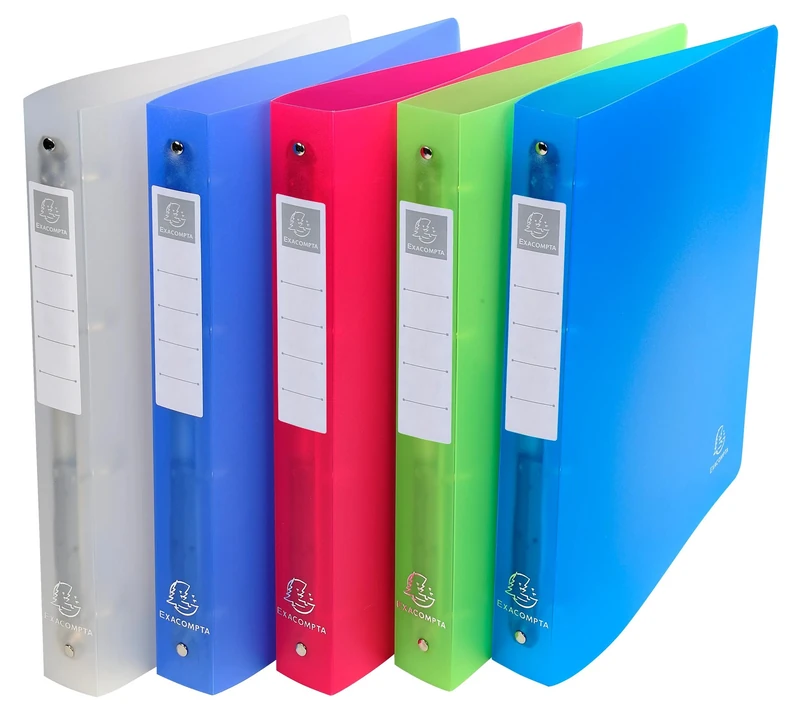 Exacompta - Ref 51359E - Chromaline PP Semi-Rigid Ring Binder - 320 x 268mm in Size, Suitable for A4+ Documents, 4 Rings, Translucent PP Material, 40mm Spine - Assorted Colours (Pack of 10)
