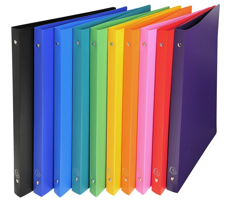 Exacompta - Ref 51199E - Opaque PP Flexible Covers Ring Binder - Suitable for Storing A4 Documents, Polypropyelene, 4 Rings, 20mm Spine - Assorted Colours (Pack of 20)