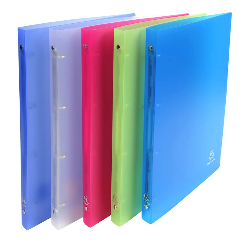 Exacompta - Ref 51169E - Chromaline PP Ring Binder - 320 x 250mm in Size, Suitable for A4 Documents, 4 Rings, Translucent PP Material, 20mm Spine - Assorted Colours (Pack of 20)