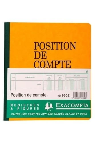 Exacompta - Ref 950E - Box of 5 Accounts, Numbered - Vertical Format - External Dimensions: 21 x 19 cm - 80 Pages - 4 Assorted Colours: Blue - Yellow - Red - Green