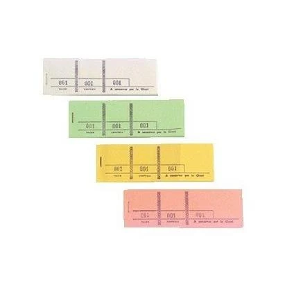 Exacompta - Ref 96404E - Box of 50 Blocks for Events, exhibitions, fairs, Lotteries, raffles - 100 Tear-Off Sheets 3 Numbered Coupons - Ft 4.8 x 15 cm - Pink