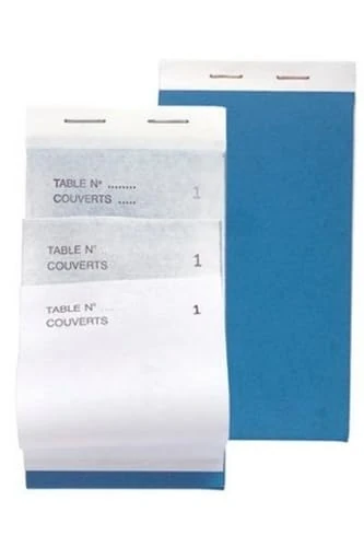 Exacompta - Ref. 96201E - Box of 50 Blocks Maître d'Hôtel - Order Book for Restaurants - 50 Blank Sheets in 2 Numbered Copies - Vertical Format 8 x 15 cm