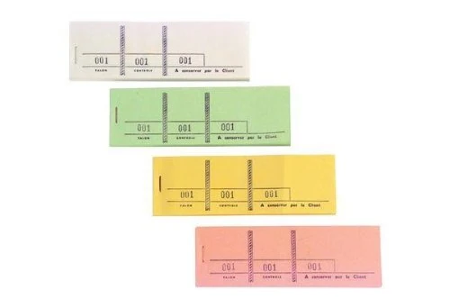 Exacompta - Ref 96402E - Box of 50 Blocks for Events, exhibitions, fairs, Lotteries, raffles - 100 Tear-Off Sheets 3 Numbered Coupons - Ft 4.8 x 15 cm - Blue