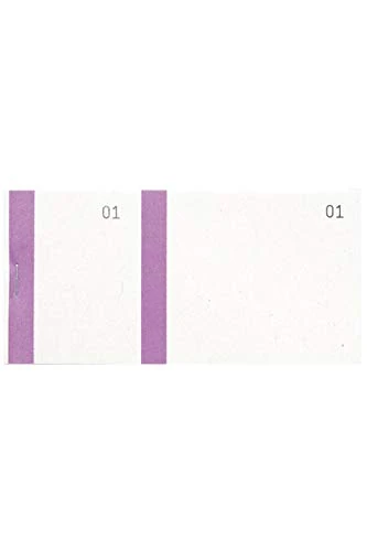 Exacompta - Ref. 96308E - Box of 50 Vendor Blocks 100 Sheets Numbered from 1 to 100-2 Coupons 1 Detachable - for Kermesse, Lottery, Raffle - Size 6.5x13.5cm - Purple Stripe