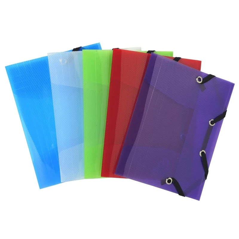 Exacompta - Ref 50700E - Elasticated 3-Flap Folder - Suitable for A4 Documents, Translucent 0.5mm Polypropylene, Easy Identification - Assorted Colours (Pack of 25)