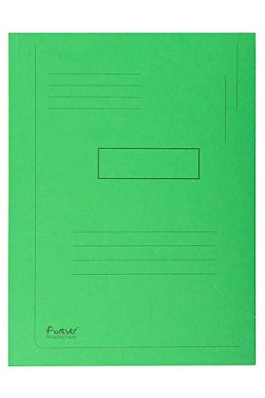 Exacompta - Ref 445013E - Forever Collection - 2-Flap Folder - 24 x 32cm in Size, Suitable for A4 Documents, Made from 290gsm Recycled Board, 2 Flaps to Secure Documents - Bright Green (Pack of 50)