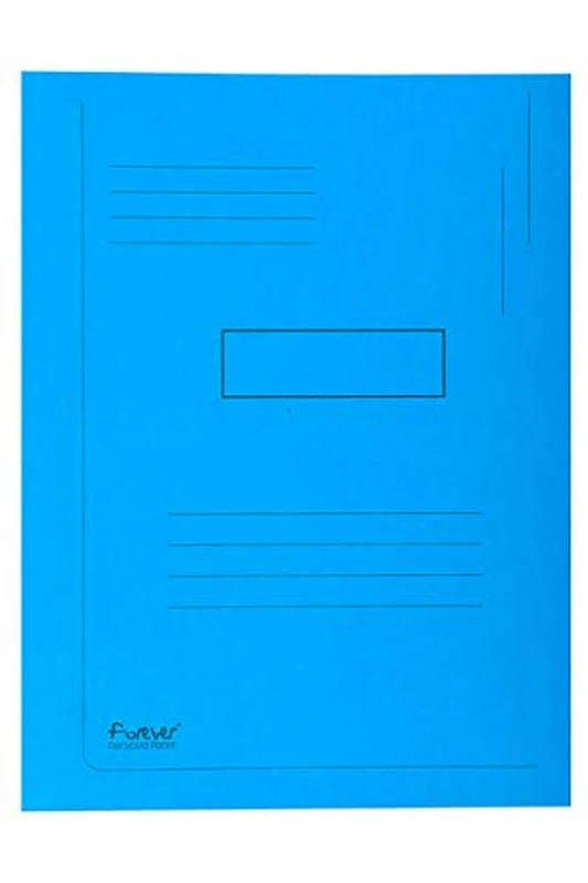 Exacompta - Ref 445006E - Forever Collection - 2-Flap Folder - 24 x 32cm in Size, Suitable for A4 Documents, Made from 290gsm Recycled Board, 2 Flaps to Secure Documents - Bright Blue (Pack of 50)
