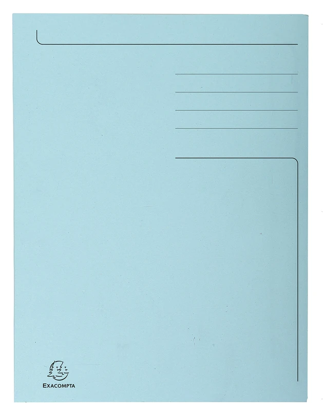 Exacompta - Ref 449006E - Forever Collection - 3-Flap Folder - 24 x 32cm in Size, Suitable for A4 Documents, Made from 280gsm Recycled Board, 3 Flaps to Secure Documents - Light Blue (Pack of 50) - Image 1