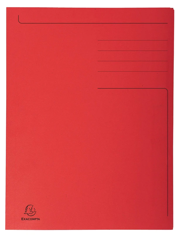 Exacompta - Ref 448003E - Forever Pre-Printed Square Cut Folder - A4 in Size, Suitable for Storing A4 Documents, Made from 280gsm Recycled Card - Red (Pack of 100)