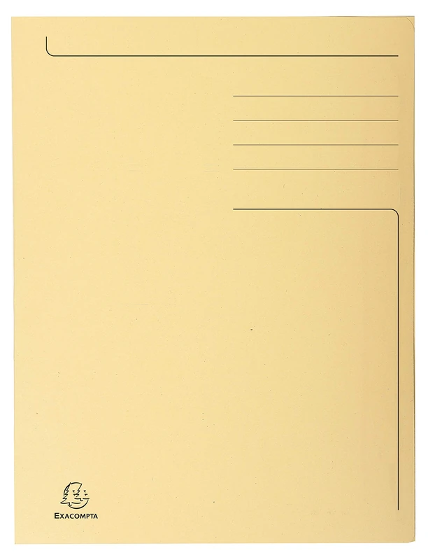 Exacompta - Ref 449002E - Forever Collection - 3-Flap Folder - 24 x 32cm in Size, Suitable for A4 Documents, Made from 280gsm Recycled Board, 3 Flaps to Secure Documents - Buff (Pack of 50)
