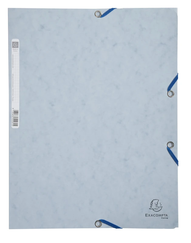 Exacompta - Ref 55531E - Europa Elasticated 3 Flap Folders (Pack of 25) - 24 x 32cm, Suitable for A4 Documents, 400gsm Genuine Premium Pressboard - Turtle Dove Grey