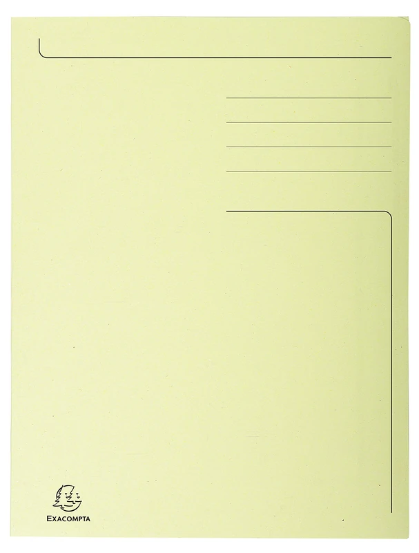 Exacompta - Ref 449005E - Forever Collection - 3-Flap Folder - 24 x 32cm in Size, Suitable for A4 Documents, Made from 280gsm Recycled Board, 3 Flaps to Secure Documents - Yellow (Pack of 50)