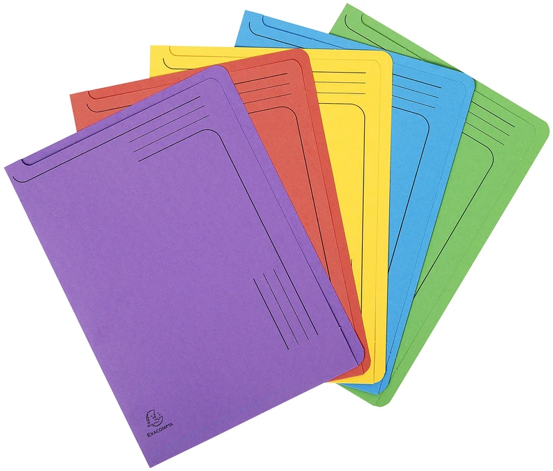 Exacompta - Ref. 48000E - Box of 40 Forever® printed corner folders 290g/m2 - 100% recycled and Blue Angel certified folders - dimensions 22x31 cm for A4 format - 5 assorted colors