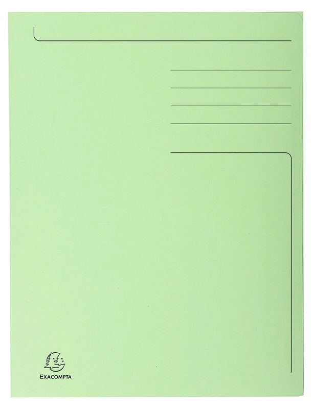 Exacompta - Ref 448013E - Forever Pre-Printed Square Cut Folder - A4 in Size, Suitable for Storing A4 Documents, Made from 280gsm Recycled Card - Light Green (Pack of 100)