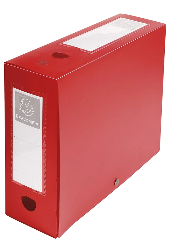 Exacompta - Ref. 59935E - 10 snap-on filing boxes 100mm back opaque 7/10th polypropylene - red