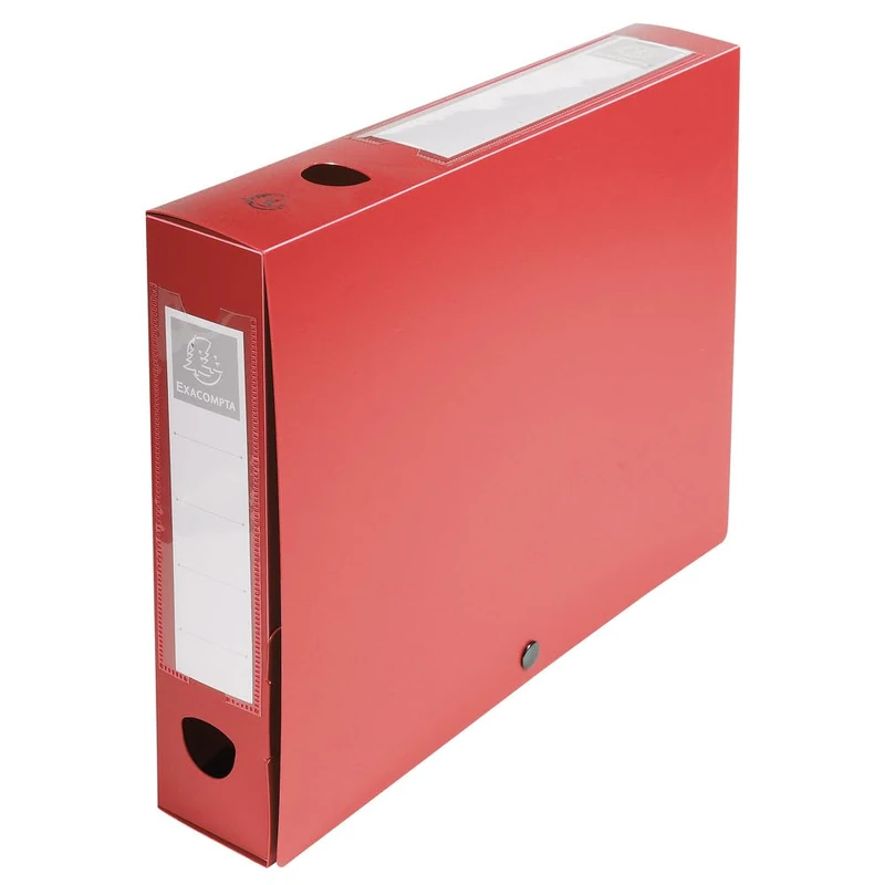 Exacompta - Ref. 59635E - 10 snap-on filing boxes 60mm back opaque 7/10th polypropylene - red