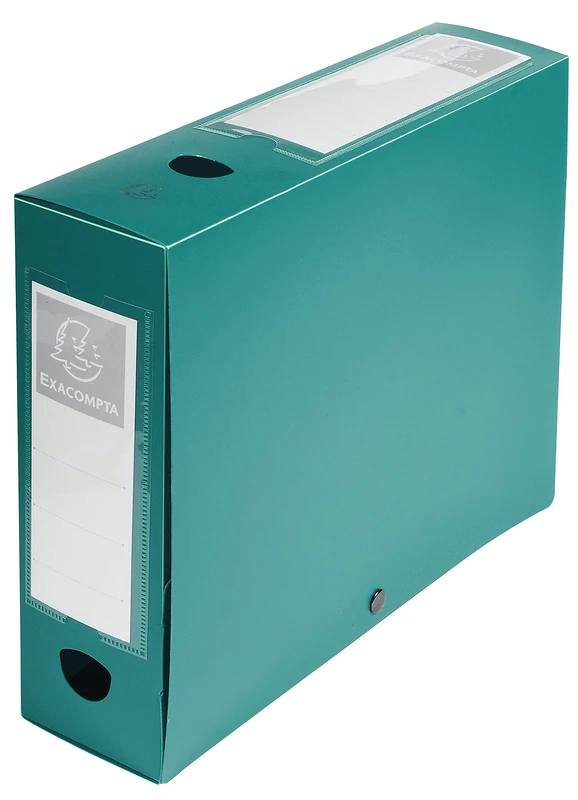 Exacompta - Ref. 59833E - 10 snap-on filing boxes 80mm back opaque 7/10th polypropylene - green
