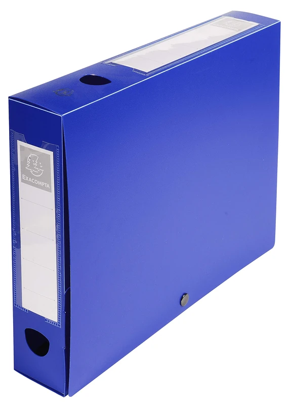 Exacompta - Ref. 59332E - 10 snap-on filing boxes 60mm back opaque 7/10th polypropylene - blue