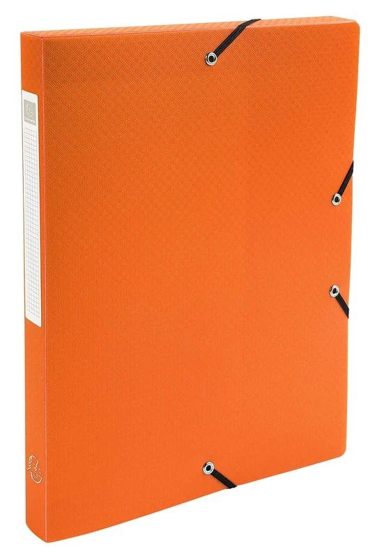 Exacompta - Ref. 59689E - 8 filing boxes with Opak rubber bands - in polypropylene - spine 2.5 cm - dimensions 25 x 33 cm - for A4 format - orange color - delivered assembled