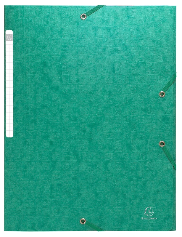 Exacompta - Ref 55953E - Scotten Elasticated 3-Flap Folders - Suitable for A4 Documents, 600gsm Embossed Mottled Pressboard, FSC-Certified - Green (Pack of 25)