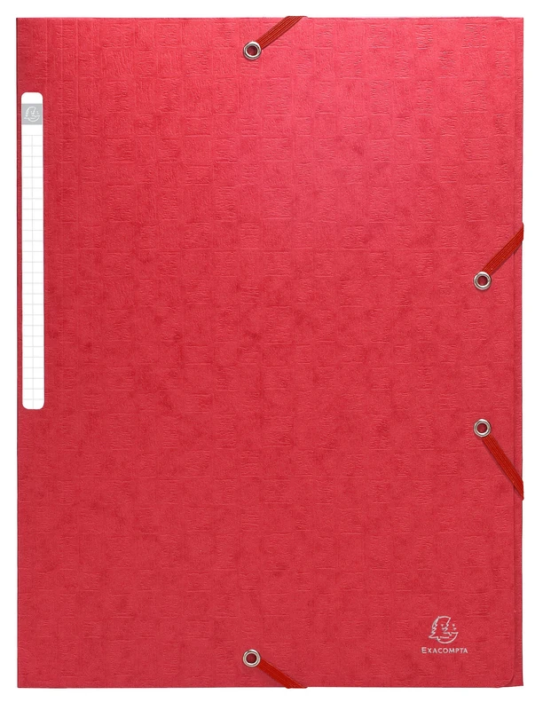 Exacompta - Ref 55955E - Scotten Elasticated 3-Flap Folders - Suitable for A4 Documents, 600gsm Embossed Mottled Pressboard, FSC-Certified - Red (Pack of 25)