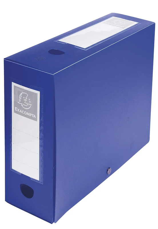 Exacompta - Ref. 59932E - 10 snap-on filing boxes 100mm back opaque 7/10th polypropylene - blue