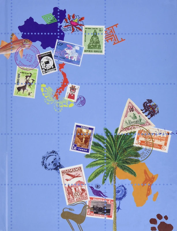 Exacompta - Ref. 25634E - Lot of 5 stamp albums 16 pages globe trotter - 16.5 x 22.5 cm - assorted colors