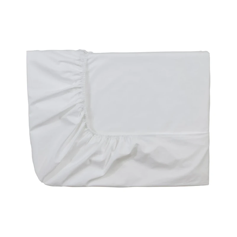 ESSIX Royal Line Cotton Percale Fitted Sheet, white, 2 x 80 x 200 cm